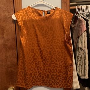 Copper leopard print tank top